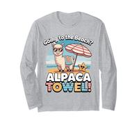 Funny Alpaca Going To The Beach - Alpaca Towel Vacation Maglia a Manica