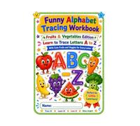 Funny Alphabet Tracing Workbook: Fruits & Vegetables Edition: Learn to Trace Letters A to Z with Cute Fruits and Veggies for Every Letter