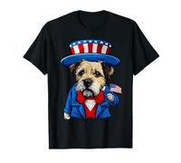 Funny American Dog Border Terrier, 4 luglio Maglietta