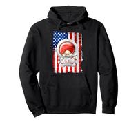 Funny American Flag Themed Grumpy GNOME for Men Space Lovers Felpa con Cappuccio