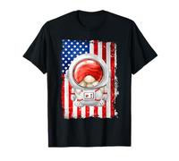 Funny American Flag Themed Grumpy GNOME for Men Space Lovers Maglietta