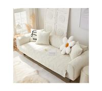 Funny and Furry - Copridivano antiscivolo a forma di L, impermeabile, per divano da 3, 2, 4 e 1 posto, in ciniglia spessa, design antiscivolo, colore: bianco, 110 x 210 cm