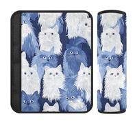 Funny Angora Turco Gatti Blu Navy 2 pz auto seat Belt Covers Rilasciare lo stress al collo e alle spalle per Sedan funda para cinturón de carro