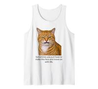 Funny Angry Annoyed Cat Face Meme Unimpressed Orange Cat Pun Canotta