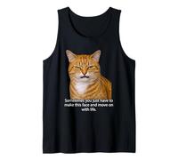 Funny Angry Annoyed Cat Face Meme Unimpressed Orange Cat Pun Canotta
