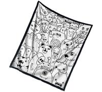 Funny Animal Coloring Blanket - Warm Quilt, 59x50in Washable DIY Throw Blanket for Kids, Girls, Teens, Women | Bed Blankets | Fun Animal Theme Quilt for Bed, Winter, Couch, Birthday, Camping, Home, Ro