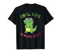 Funny Animal Cool Kids Always Smile, Crocodile Alligator Maglietta