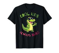 Funny Animal Cool Kids Always Smile, Crocodile Alligator Maglietta