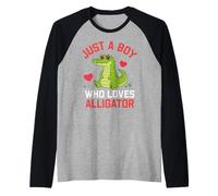 Funny Animal Crocodile, Just a Boy Who Loves Alligator Maglia con Maniche Raglan