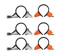 Funny Animal Ears Headband Soft Comfortable Hair Control Headwear For Face Wash Makeup 6pcs Cute Carrot Fish Shape Headbands For Women Kids