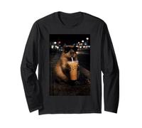 Funny Animal Meme Cool Capybara Iced Coffee Maglia a Manica