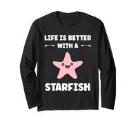 Funny Animal Ocean Life is Better with a Starfish Maglia a Manica