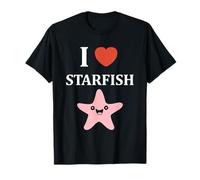 Funny Animal Ocean Minimalist Simple i Love Starfish Maglietta