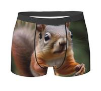 (Funny Animal Squirrel) Uomo Pantaloncini Boxer Mutande Anti-Sfregamento Boxer Uomo Elasticizzati Intimo Maschile per Uomini L'Uso Quotidiano XXL