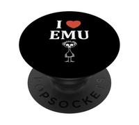 Funny animals Emus minimalist bird simple i love emu PopSockets PopGrip Adesivo