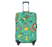 Funny Animals in Jungle Travel Luggage Covers - Elasticità Valigie Coperture per bagagli 45-81 cm, Nero , XL