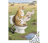 Funny Animals on A Toilet Puzzle 1000 Pezzi Premium, Mappa Concettuale Tattile, Esperienza Unificante, Regalo Iconico 1000pcs (75x50cm)