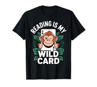Funny Ape reading Is My Wildcard lover Book Reader Kid Maglietta
