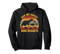 Funny Ask Me About Dino Nuggets Retro Dinosaur Felpa con Cappuccio