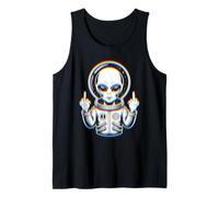 Funny Astronaut Alien Flipping Middle Finger Canotta