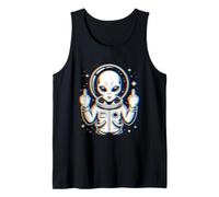 Funny Astronaut Alien Flipping Middle Finger Canotta