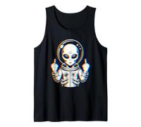 Funny Astronaut Alien Flipping Middle Finger Canotta