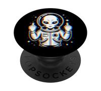 Funny Astronaut Alien Flipping Middle Finger PopSockets PopGrip Adesivo