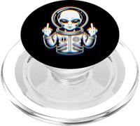 Funny Astronaut Alien Flipping Middle Finger PopSockets PopGrip per MagSafe