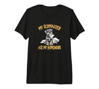 Funny Ate My Homework Miniature Schnauzer Lover Maglietta Premium