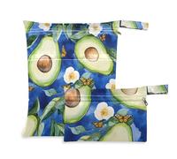 Funny Avocado Fruit Royal Blue Mess-Proof Baby Wet Bag 2 Pack Wet Bag per costume da bagno con manici per yoga