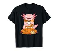 Funny Axolotl Coffee Autumn Thanksgiving Donna Uomo Bambino Maglietta
