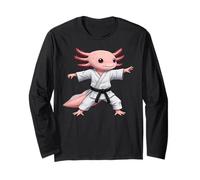 Funny Axolotl Doing Karate Samurai Ninja Axolotl Maglia a Manica