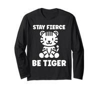 Funny baby cute tigers quote stay fierce be tiger Maglia a Manica