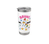 Funny Back To School Duck Bruh We Back First Day Kids Bicchiere termico in acciaio inox doppia parete