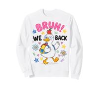 Funny Back To School Duck Bruh We Back First Day Kids Felpa