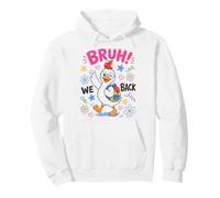 Funny Back To School Duck Bruh We Back First Day Kids Felpa con Cappuccio