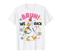 Funny Back To School Duck Bruh We Back First Day Kids Maglietta