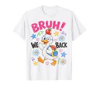 Funny Back To School Duck Bruh We Back First Day Kids Maglietta