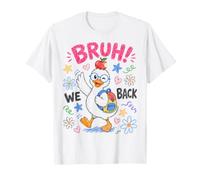 Funny Back To School Duck Bruh We Back First Day Kids Maglietta