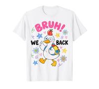 Funny Back To School Duck Bruh We Back First Day Kids Maglietta
