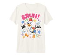 Funny Back To School Duck Bruh We Back First Day Kids Maglietta Premium