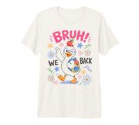 Funny Back To School Duck Bruh We Back First Day Kids Maglietta Premium