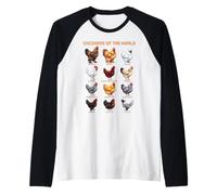 Funny Backyard Chickens of The World Maglia con Maniche Raglan