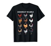 Funny Backyard Chickens of The World Maglietta
