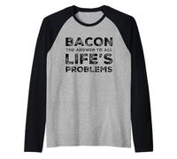 Funny Bacon Lovers - AMA Il Bacon Meat Eater Carnivore Humor Maglia con Maniche Raglan