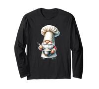 Funny Baker GNOME Dad with Large Baker Hat for Baking Mom Maglia a Manica
