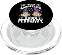 Funny Barber Gnome For Best Hairdresser Who Born In February PopSockets PopGrip per MagSafe