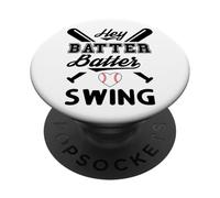 Funny Baseball Batter Batter Swing Hey Game Day Baseball Mom PopSockets PopGrip Adesivo