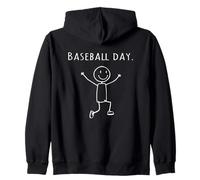 Funny Baseball Day Stick Persona Leap of Joy Baseballer Felpa con Cappuccio