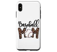 Funny Baseball Mom Leopard Print Softball Mom Mother's Day Custodia per iPhone XS Max